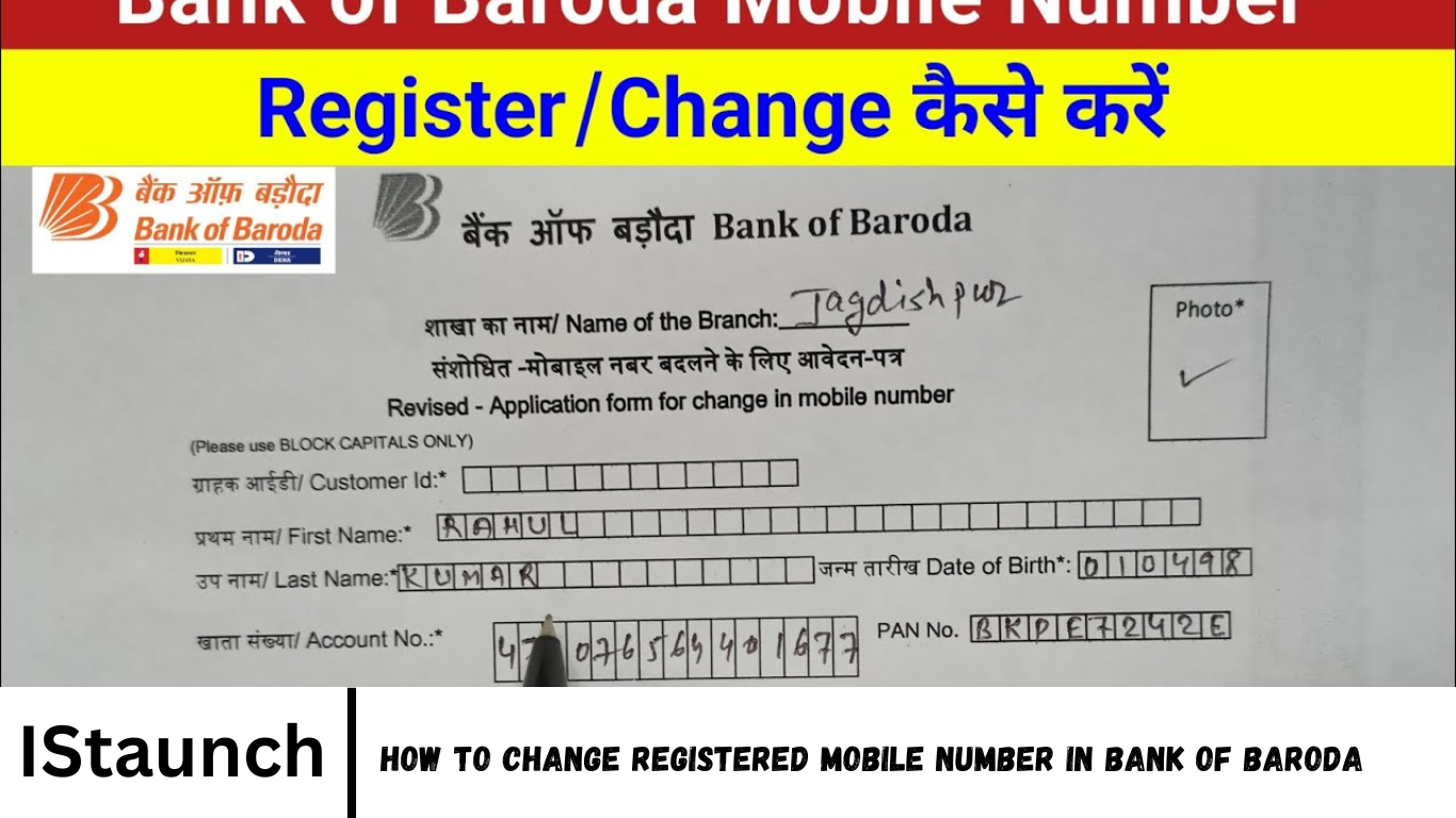 How to Change Registered Mobile Number in Bank of Baroda - IStaunch