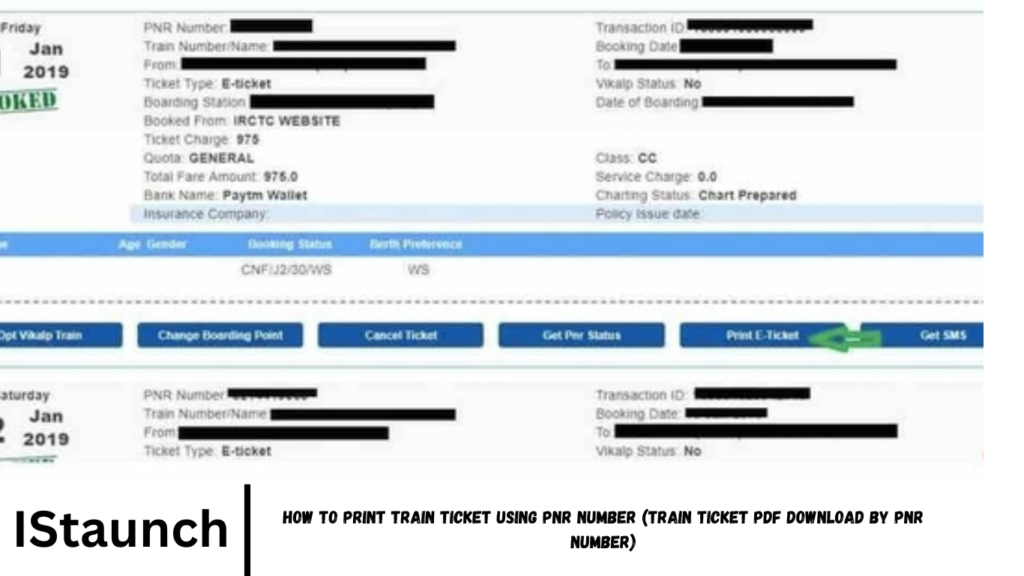 Print Train Ticket using PNR Number (Train Ticket PDF Download by PNR Number